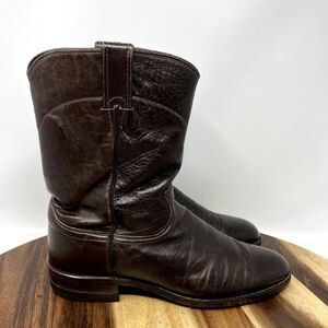 JUSTIN Mens Size 9 Boots 3162 Jackson Deerlite Cowboy Western Leather Roper